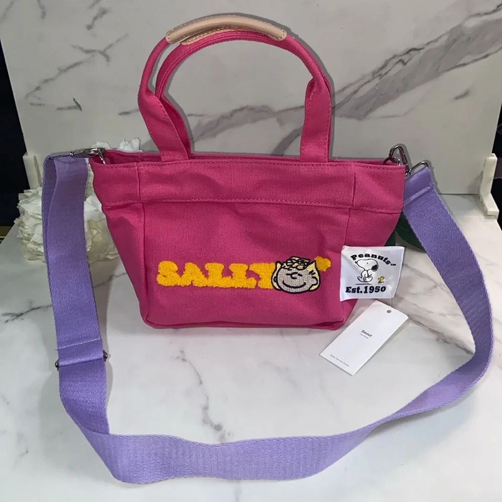 NWT Peanuts Sally Brown Pink Purse Hand & Crossbody Strap - Picture 1 of 17